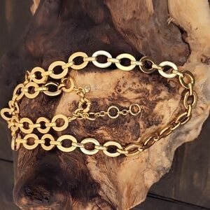 J. Crew Gold Plated Over Brass  Chain Link Necklace